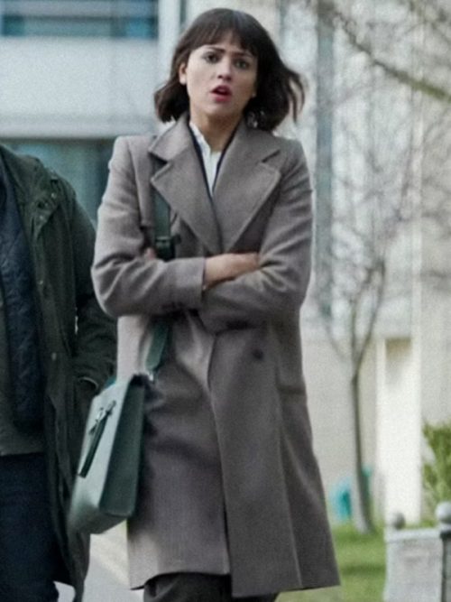 3 Body Problem Auggie Salazar Grey Trench Coat