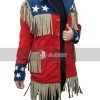 Beyonce American Flag Fringe Leather Jacket