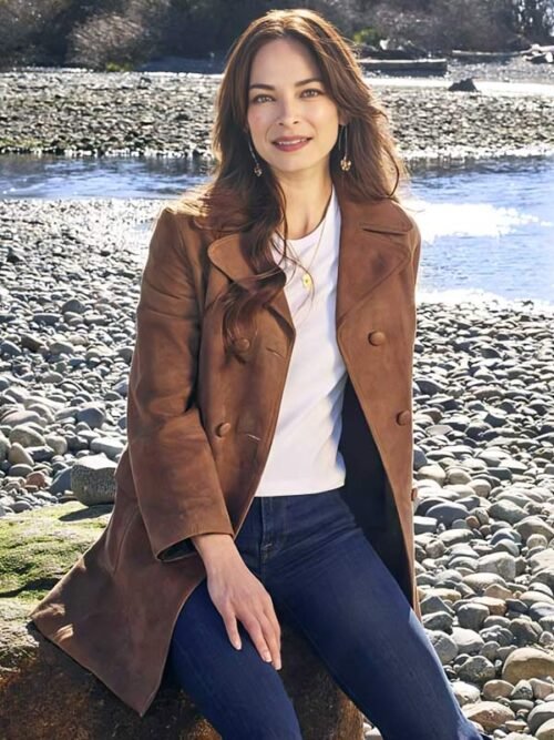 Kristin Kreuk Murder In A Small Town 2024 Brown Coat