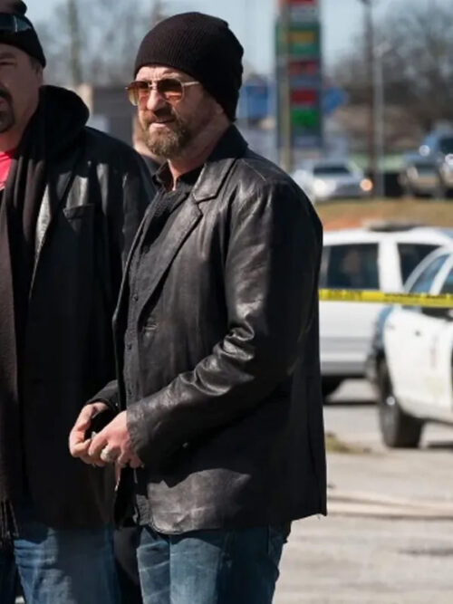 Gerard Butler Den of Thieves Leather Blazer