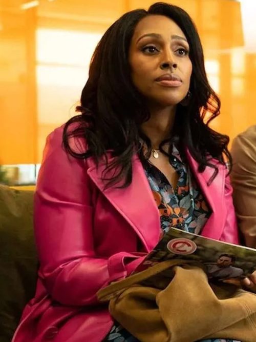 Helen Curfew Tv Series Pink Leather Coat