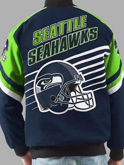 Vintage Seattle Seahawks Blue & Green Bomber Jacket