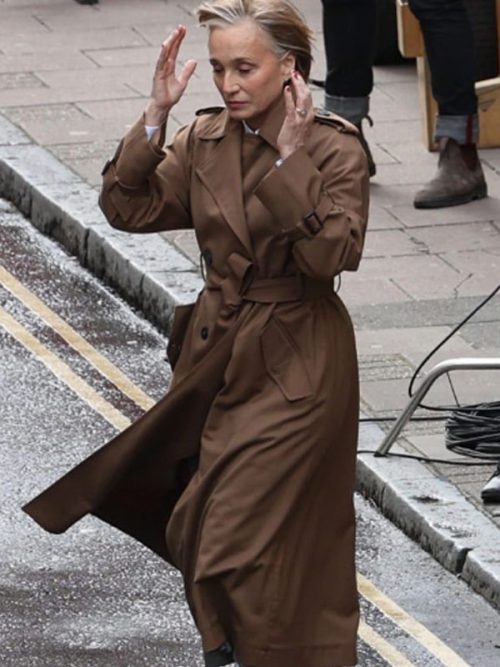 TV Series Slow Horses Diana Taverner Brown Cotton Trench Coat