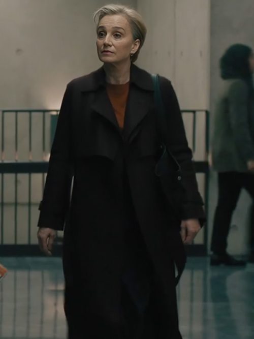 Slow Horses 2024 Kristin Scott Thomas Black Trench Coat