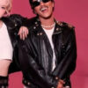 Bruno Mars APT Song 2024 Black Biker Leather Jacket