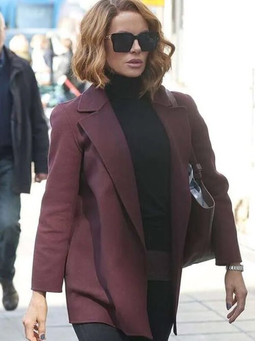 Canary Black Kate Beckinsale Maroon Coat