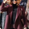 Canary Black 2024 Avery Graves Maroon Wool Coat