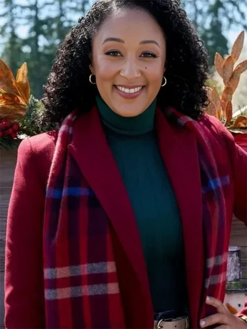 Scouting For Christmas Tamera Mowry-Housley Red Trench Coat