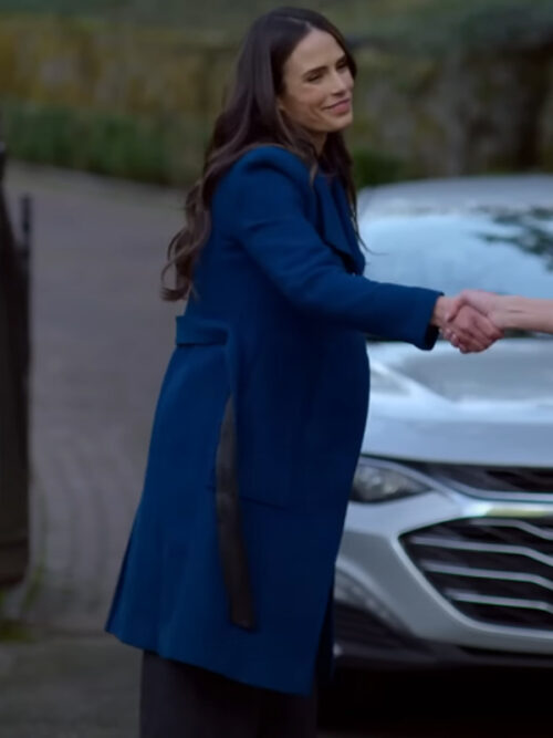 Sera Cellar Door 2024 Jordana Brewster Trench Blue Coat