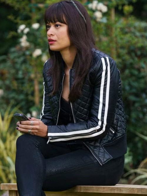 Sonia Mena Tell Me Lies Black Quilted Leather Jacket