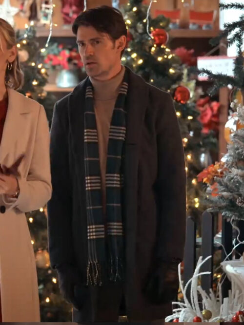 The Christmas Charade Movie 2024 Josh Gray Wool Coat