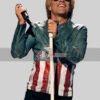 American Singer Jon Bon Jovi USA Flag Leather Jacket