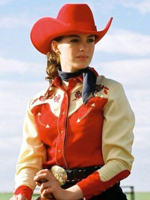 Brokeback Mountain 2005 Anne Hathaway Red and Yellow Floral Jacket