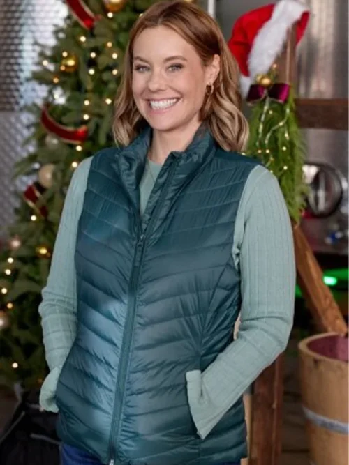 Ashley Williams Jingle Bell Run Green Puffer Vest