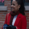 Meet Me Next Christmas Christina Milian Red Coat