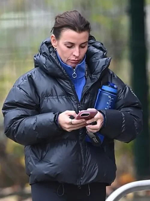 Coleen Rooney Gym Session Black Puffer Jacket