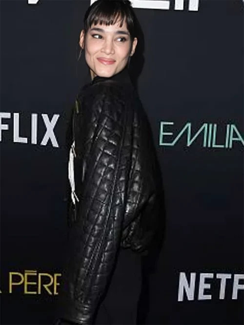 Emilia Pérez Sofia Boutella Black Quilted Jakcet