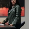 Lacey Quinn Found Green Leather Jacket