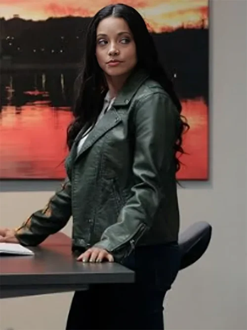 Lacey Quinn Found Green Leather Jacket