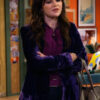 TV Series Wizards Beyond Waverly Selena Gomez Purple Velvet Coat