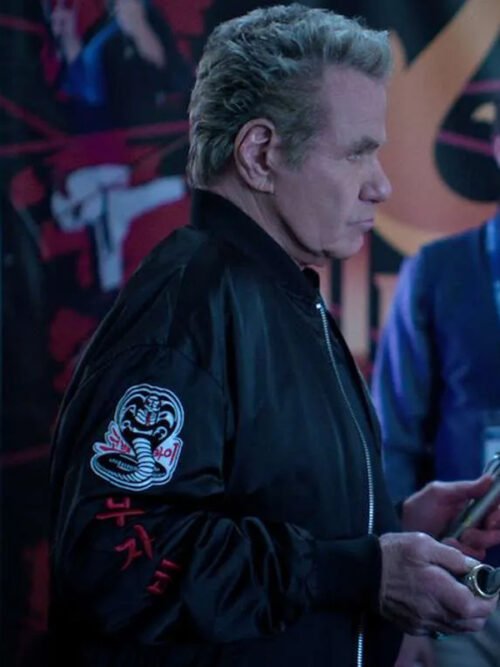 Cobra Kai 2024 John Kreese Black Bomber Jacket