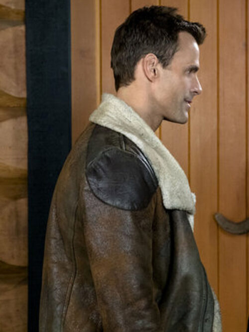 A Christmas to Remember Cameron Mathison Brown Leather Jacket