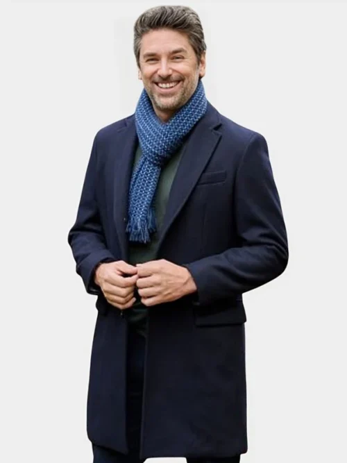 A Dance in the Snow Mark Ghanimé Blue Wool Coat