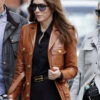 Cate Blanchett Black Bag 2025 Brown Leather Jacket