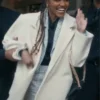 China Anne McClain Brewster's Millions Christmas White Wool Coat