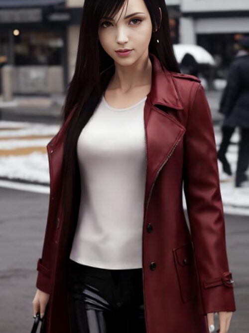 Video Game Final Fantasy VII: Advent Children Tifa Lockhart Red Leather Coat