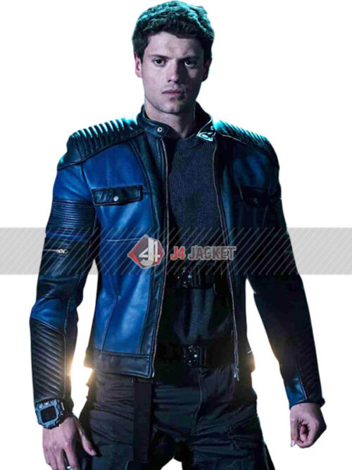 Henry Danger The Movie 2025 Jace Norman Blue Leather Jacket