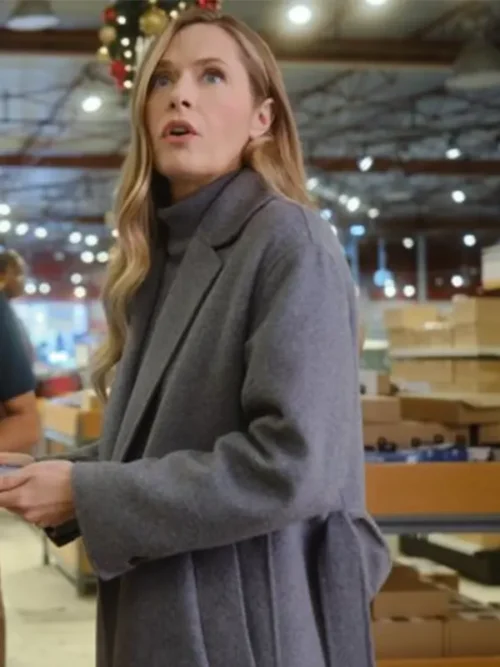 Maggie Lawson Sugarplummed Grey Coat