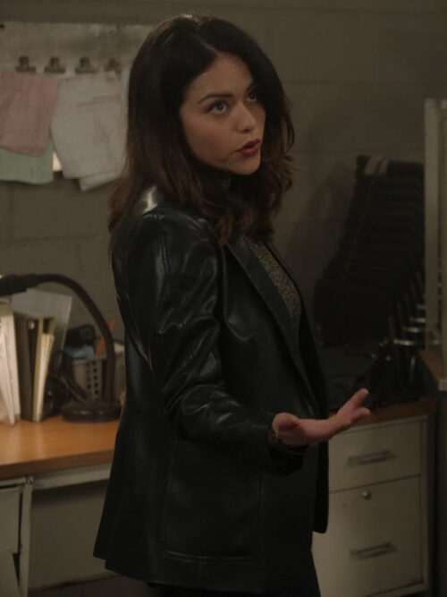 The Rookie S06 Angela Lopez Black Leather Blazer