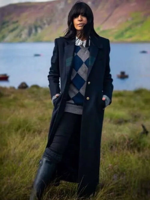 Claudia Winkleman TV Series The Traitors UK S02 Blue Wool Coat