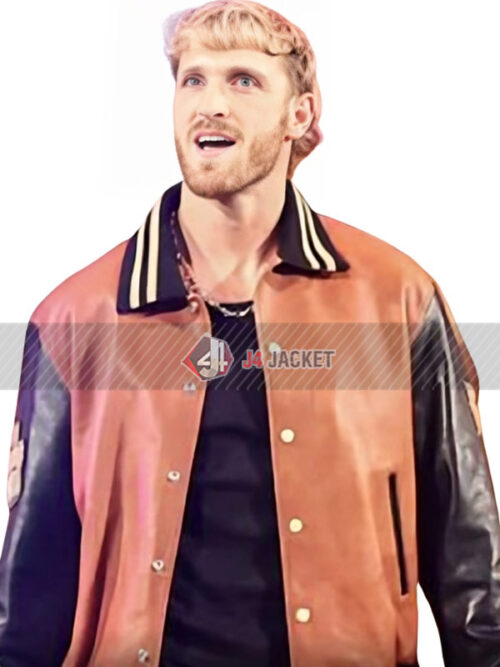 SmackDown 2024 Logan Paul Black and Brown Bomber Jacket