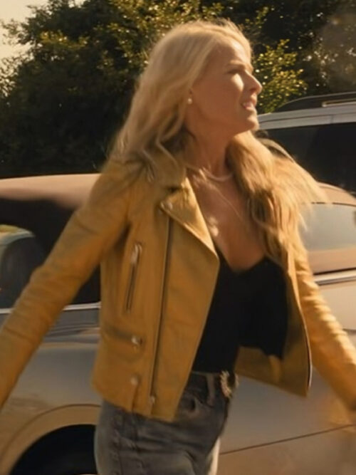 Landman Season 01 Ali Larter Golden Leather Jacket