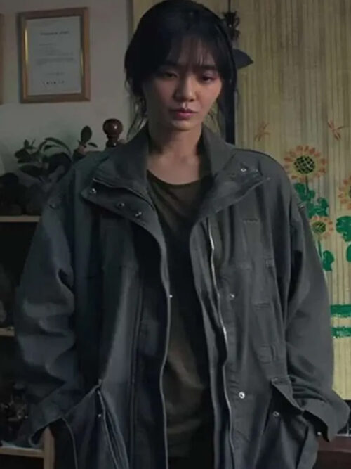 Squid Game S02 Park Gyuyoung Gray Long Cotton Jacket