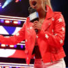 WWE Carmella Star Red Leather Jacket