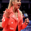 WWE American Wrestler Carmella Red Biker Leather Jacket