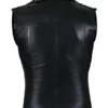 Women Classic Outwear Black Leather Moto Vest