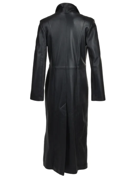 Women Slim Long Black Trench Coat