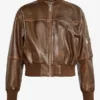 Women Leather Bomber Jacket