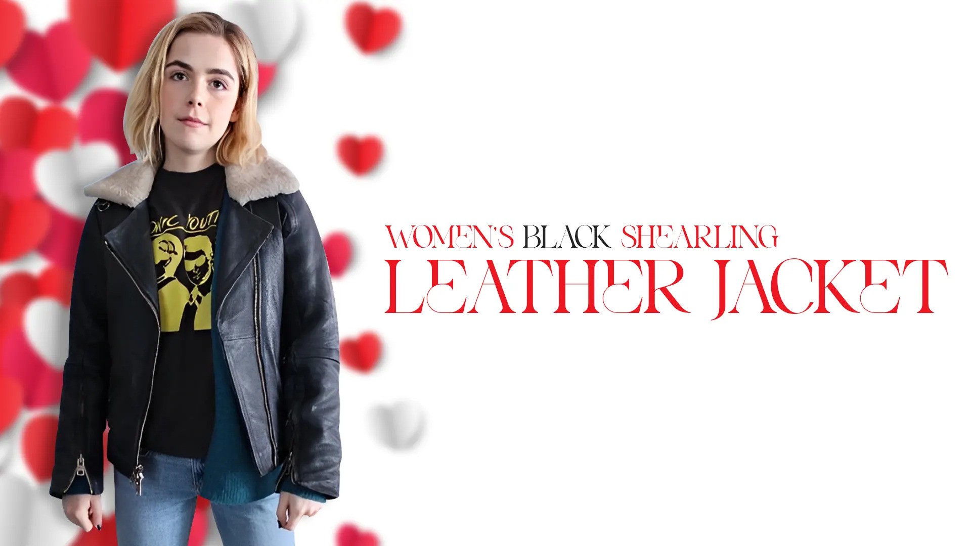 Women's Black Shearling Leather Jacket (3)