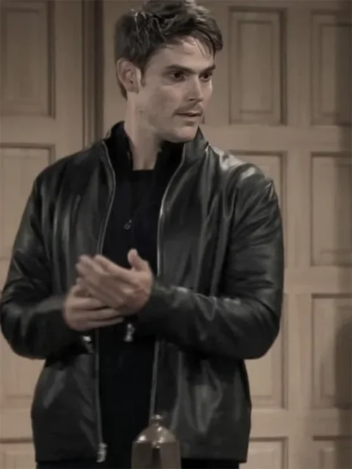 Adam Newman Young and the Restless Black Leather Jacket