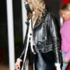 Cara Delevingne Black Biker Leather Jacket