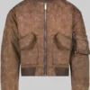 Chance the Rapper Late Night Seth Meyers Brown Leather Bomber Jacket