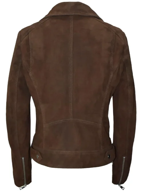 Womens Dark Brown Suede Jacket