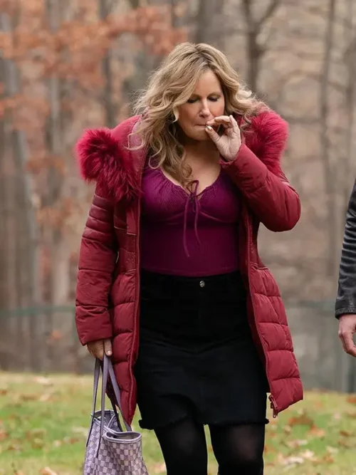 Jennifer Coolidge Riff Raff Red Puffer Jacket