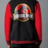 Jurassic Park Black and Red Varsity Jacket