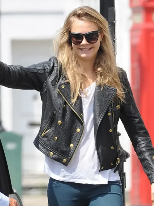 Poppy Delevingne Vintage Motorcycle Jacket